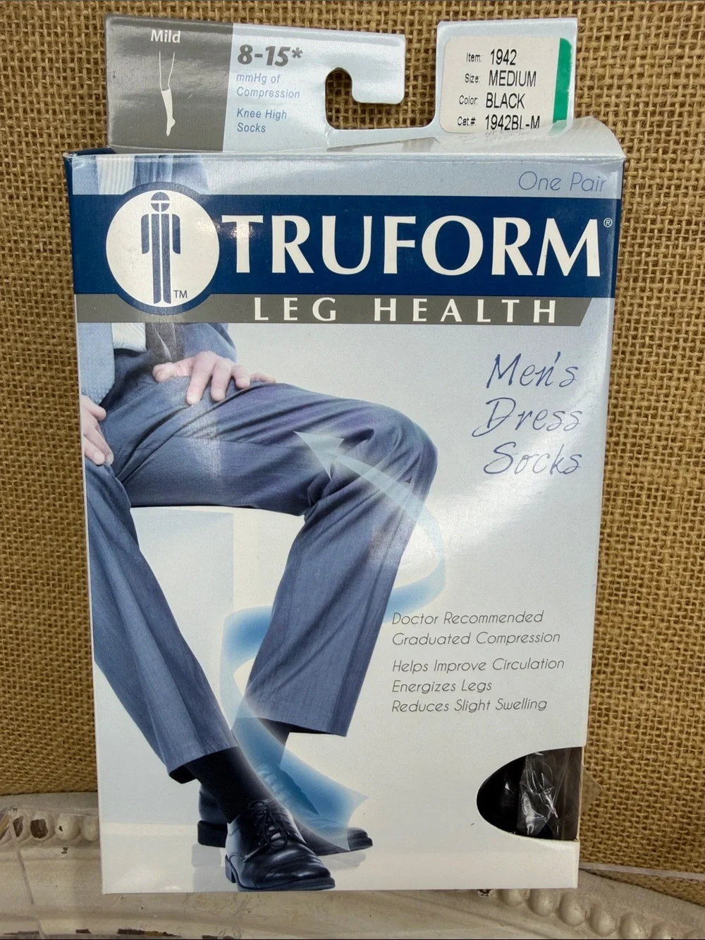 TRUFORM Men's Dress Compression Socks - Black